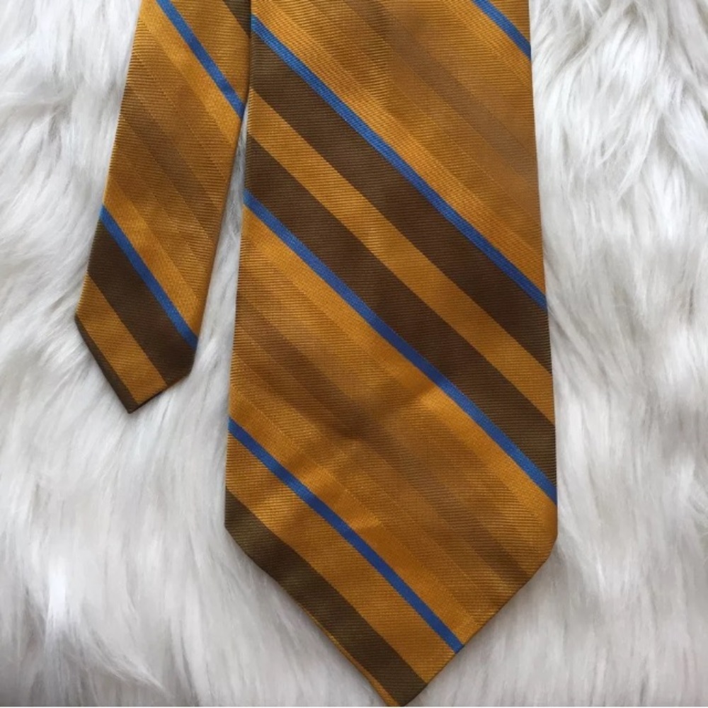 Wembley Vintage Striped Tie Gold Orange Blue